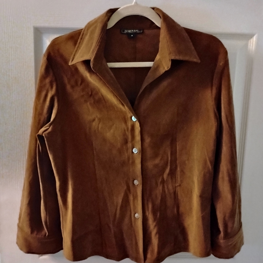 Vintage Faux Suede Button Down